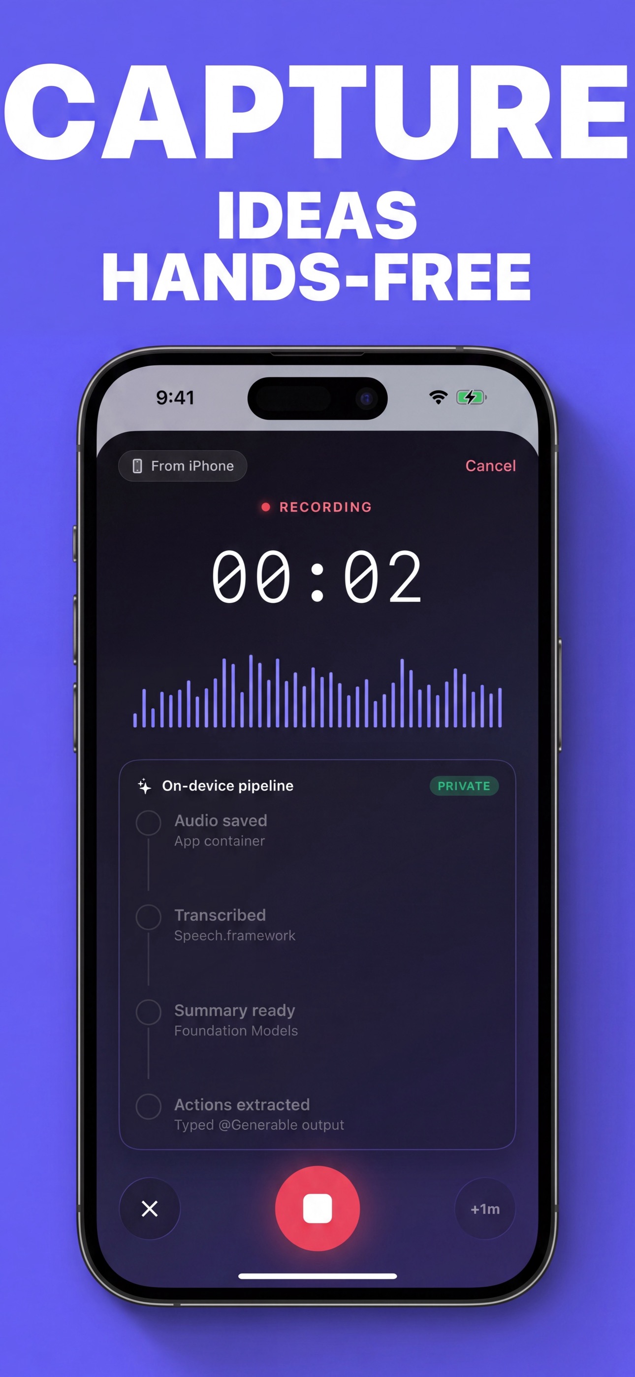 Doneward screenshot showing hands-free capture